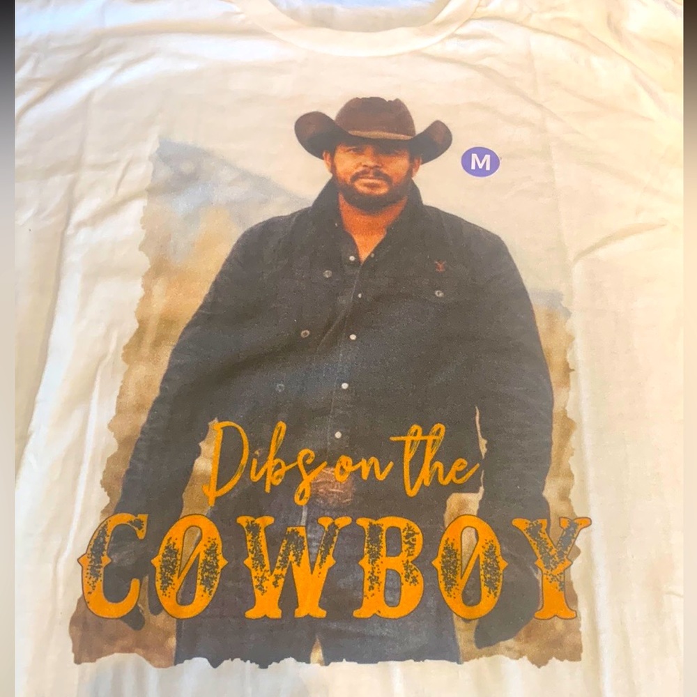 Yellowstone TShirt Dibs on the Cowboy Rip Cream Med New